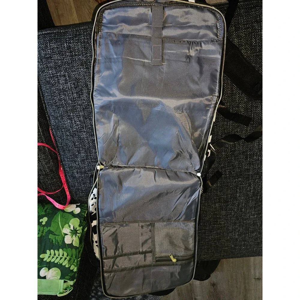 Unbranded Cow Print Travel Backpack Unisex Large Black White 16 in laptop
